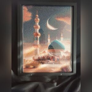 Elegant Mosque Art with Crescent Moon